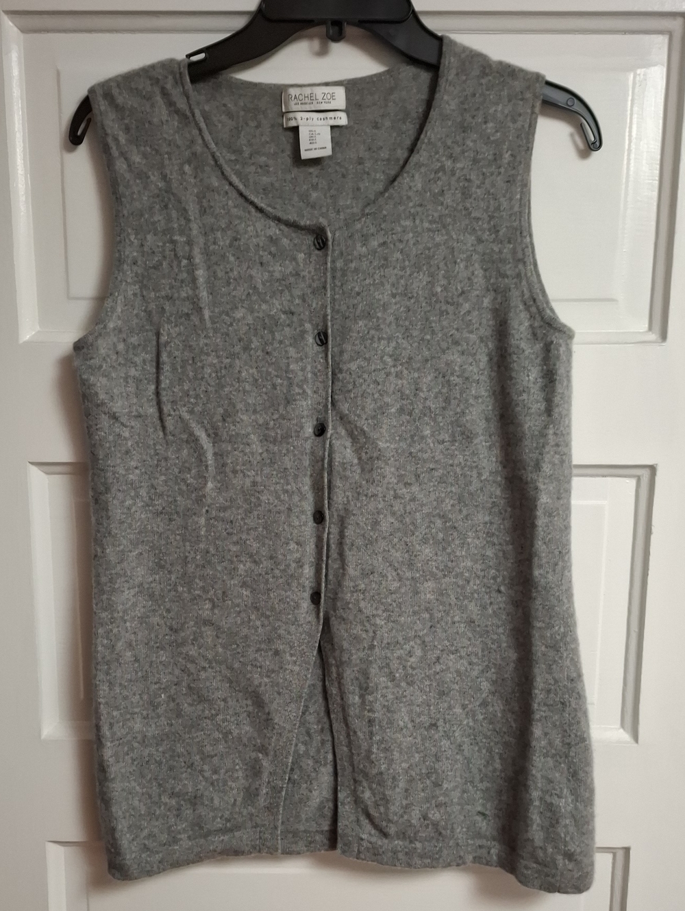 Rachel Zoe Gray Sleeveless Button-Front Vest